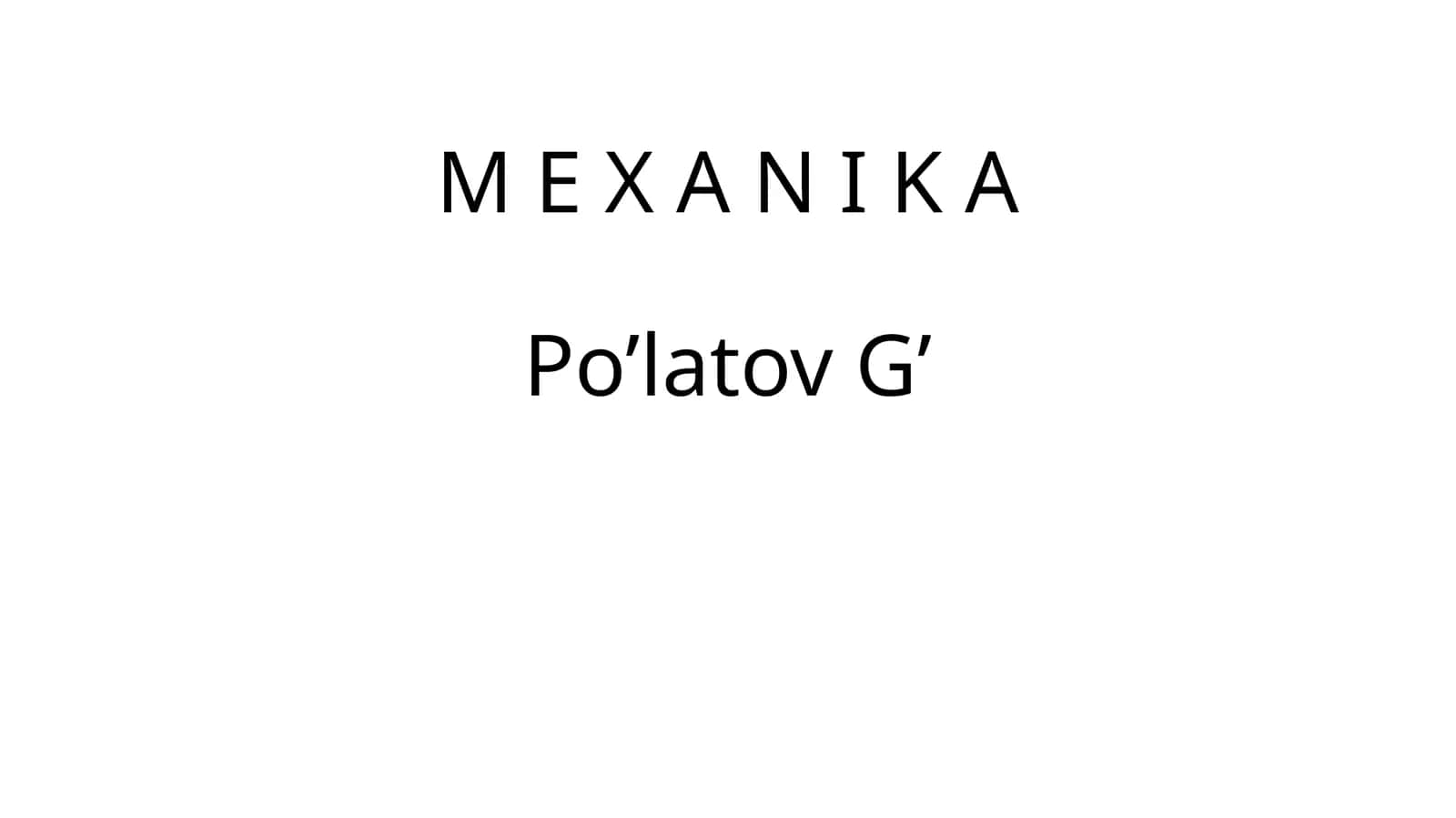 Mexanika 1