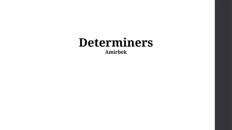 Determiners 1