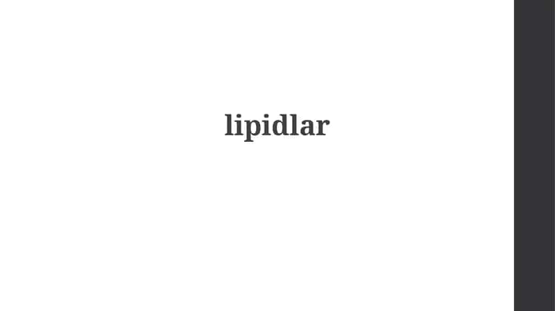 Lipidlar: Ta'rifi va Klassifikatsiyasi 1