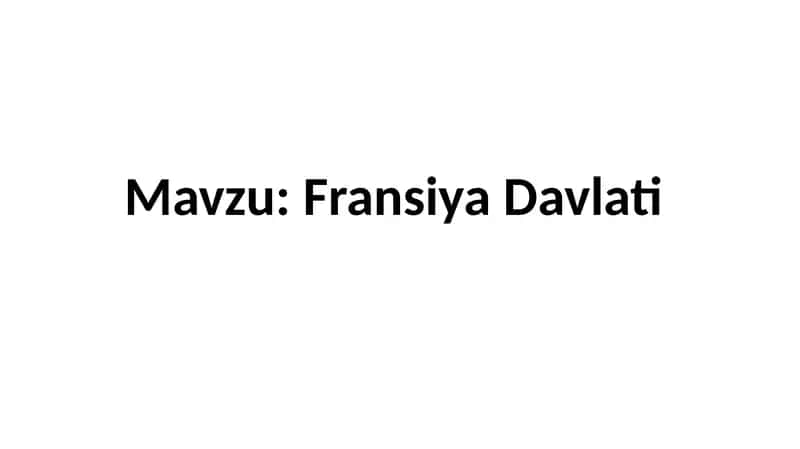 Fransiyadagi Davlat 1