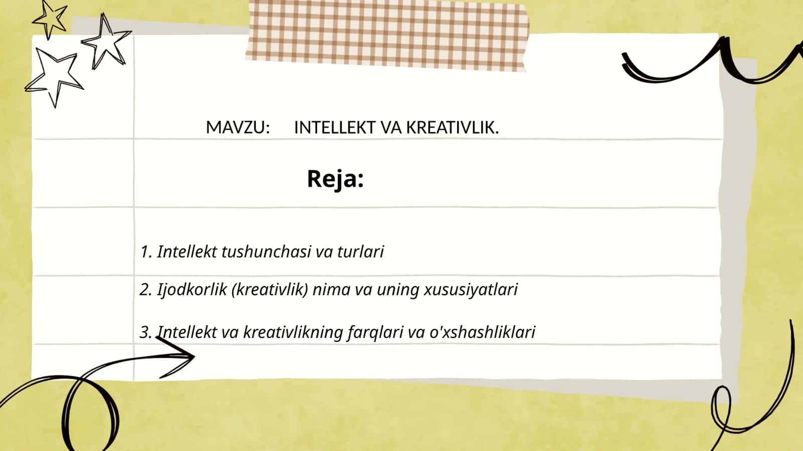Intellekt va kreativlik taqida tushuncha 1