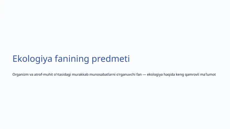Ekologiya fanining predmeti 1