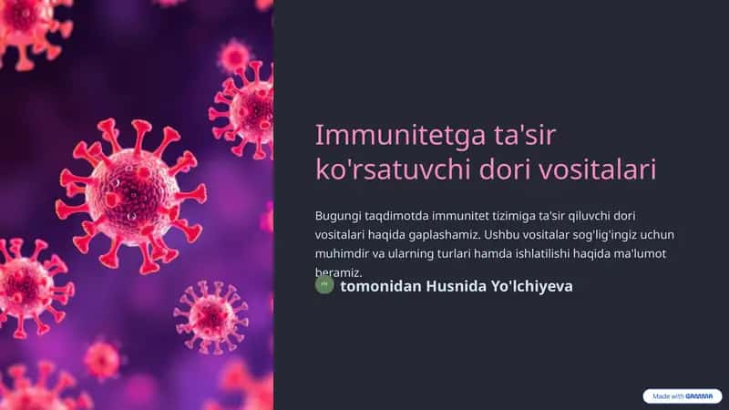 Immunitetga ta'sir ko'rsatuvchi dori vositalari 1