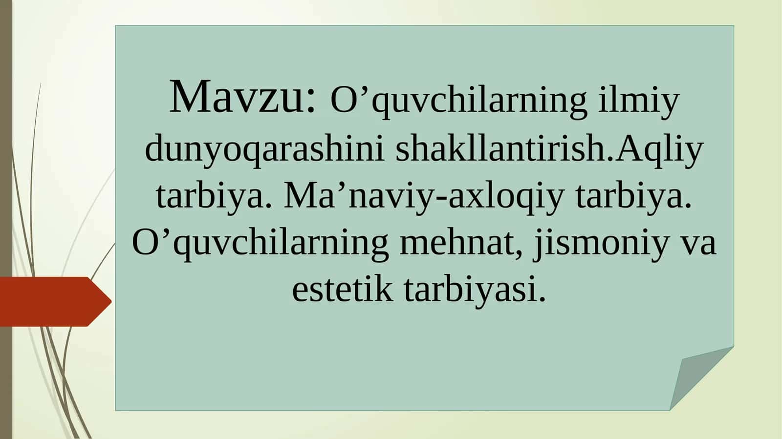 O’quvchilarning ilmiy dunyoqarashini shakllantirish 1