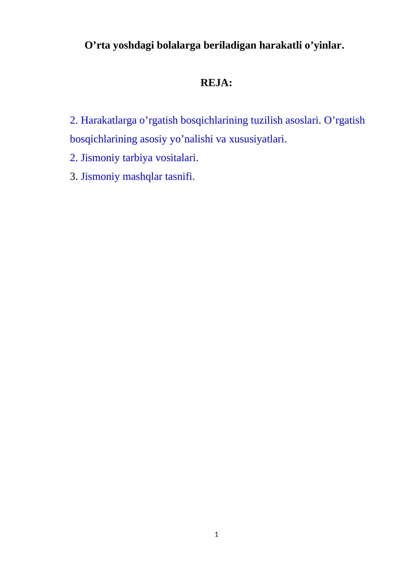 O'yinlar jismoniy tarbiya uchun 1