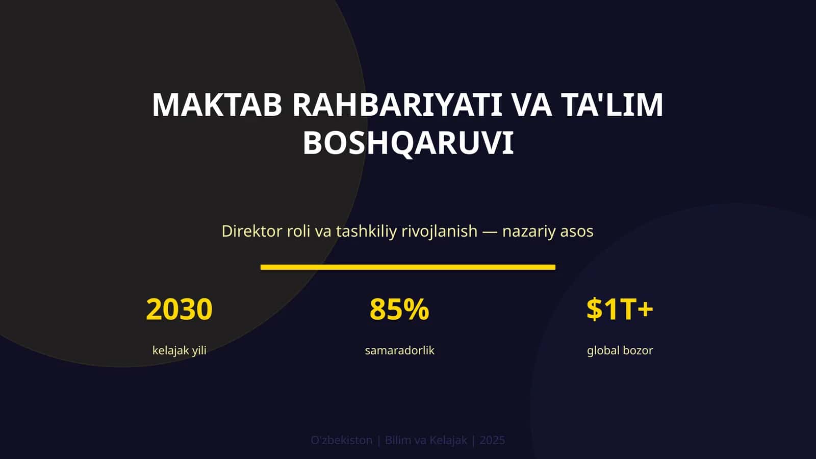 MAKTAB RAHBARIYATI VA TA'LIM BOSHQARUVI 1