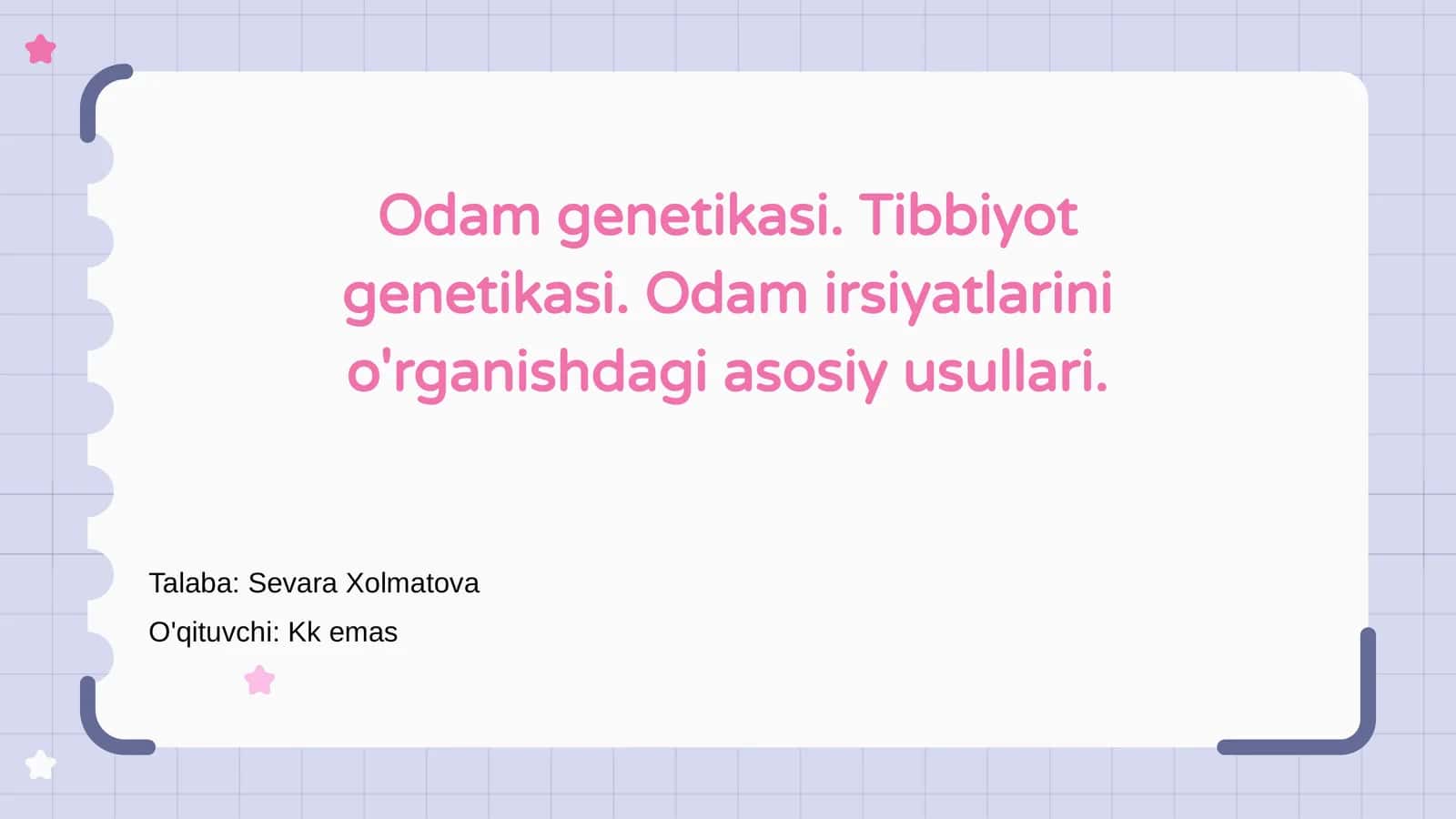Odam Genetikasining Asoslari 1
