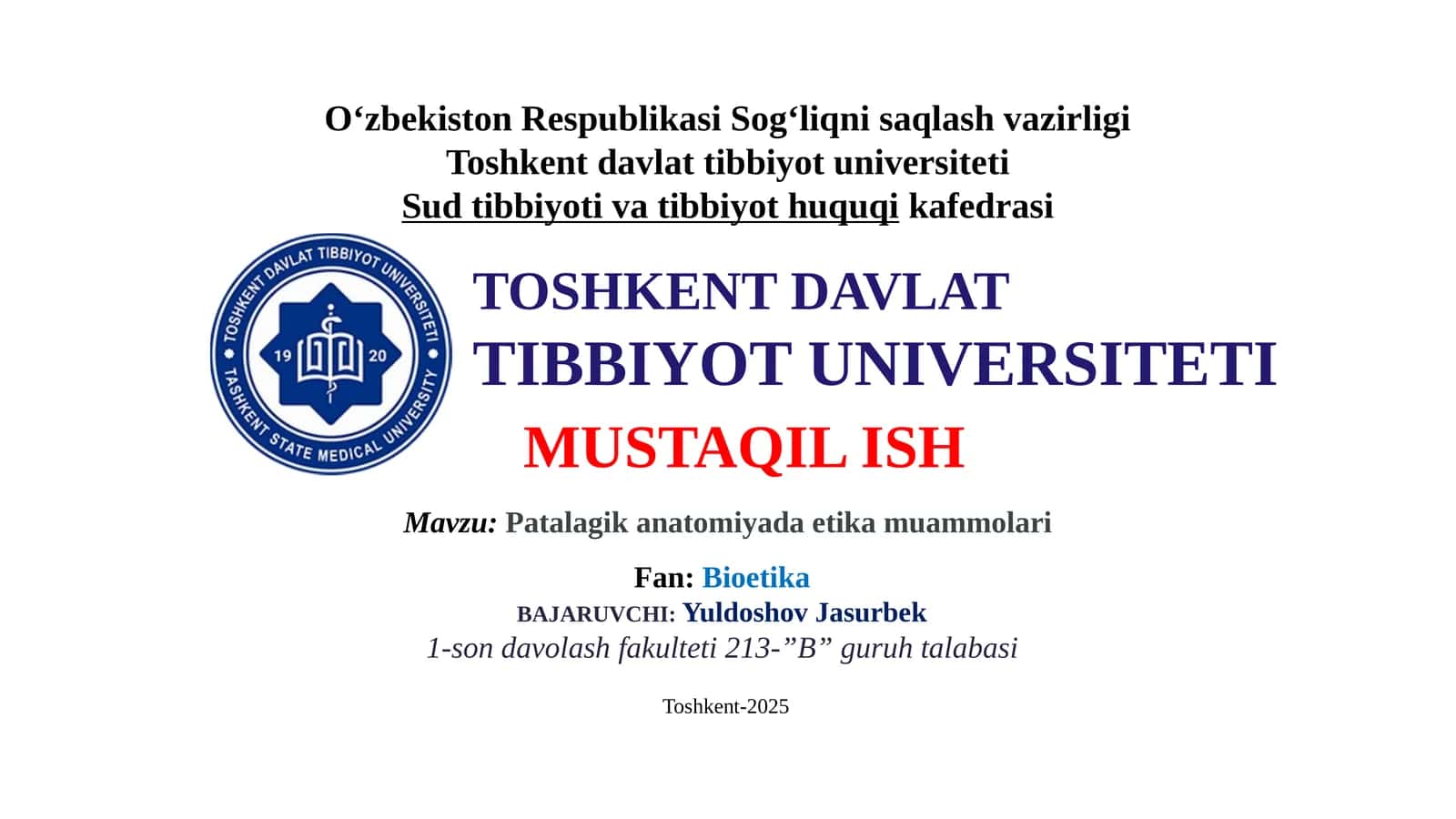 Patologik anatomiyada etik muammolari 1