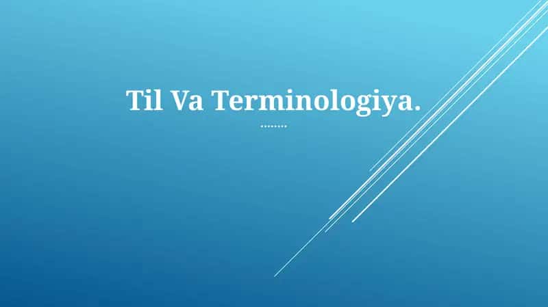 Tarixiy evolyutsiya: "Terminologiya" tushunchasi 1