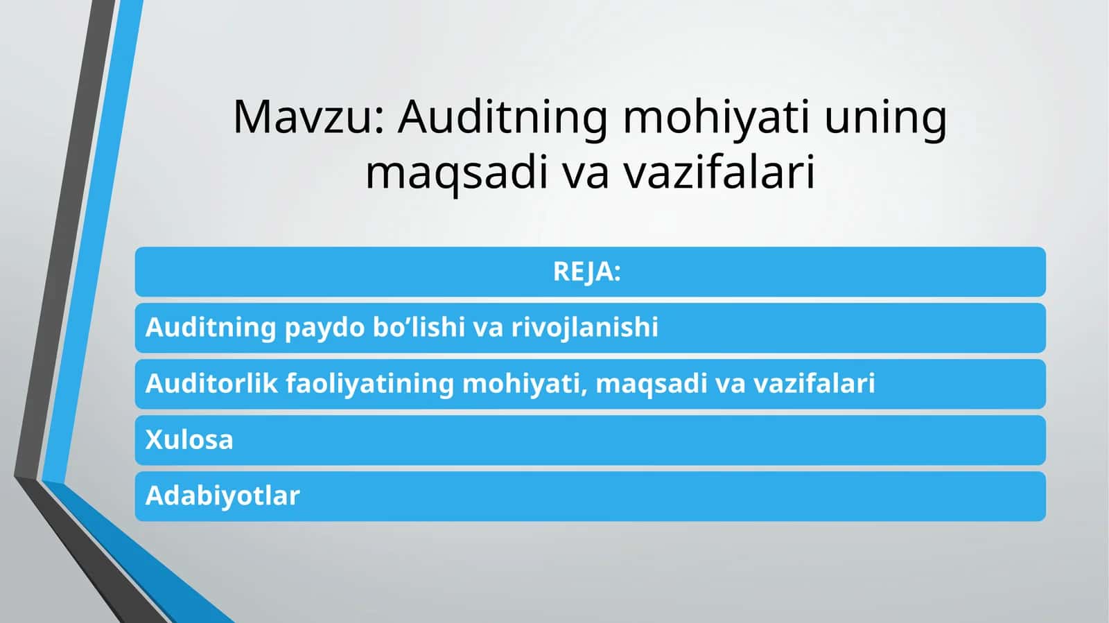 Auditning mohiyati uning maqsadi va vazifalari 1
