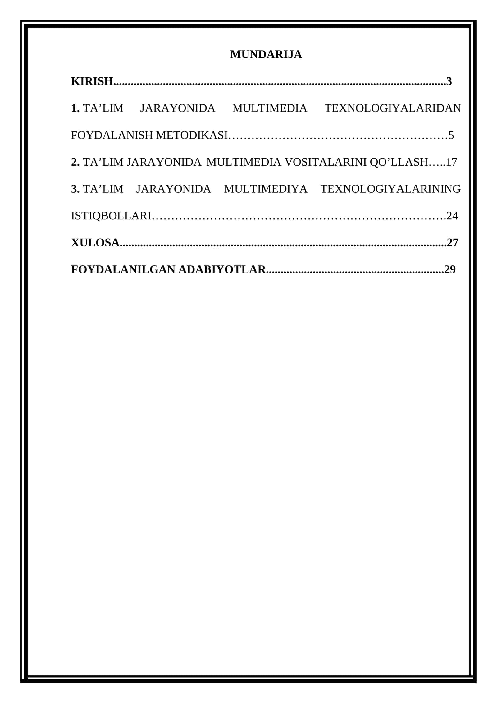 TA’LIM JARAYONIDA MULTIMEDIA TEXNOLOGIYALARIDAN FOYDALANISH METODIKASI kurs ishi 1