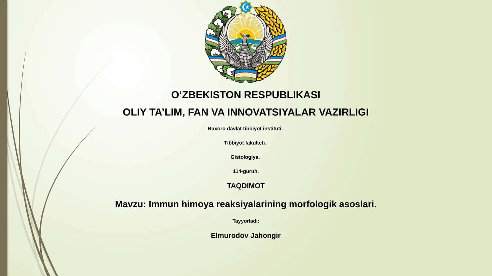 Immun himoya reaksiyalarining morfologik asoslari 1