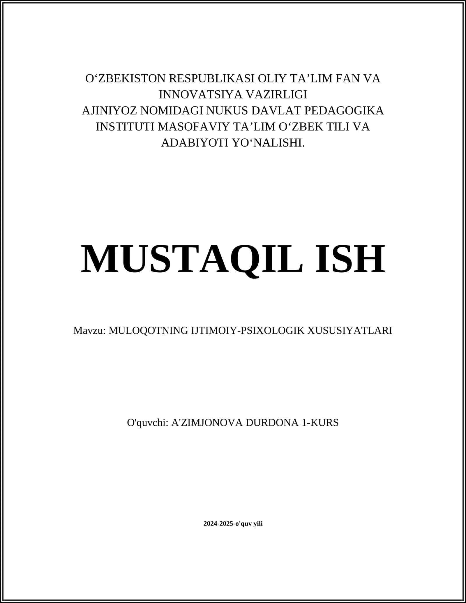 MULOQOTNING IJTIMOIY-PSIXOLOGIK XUSUSIYATLARI 1