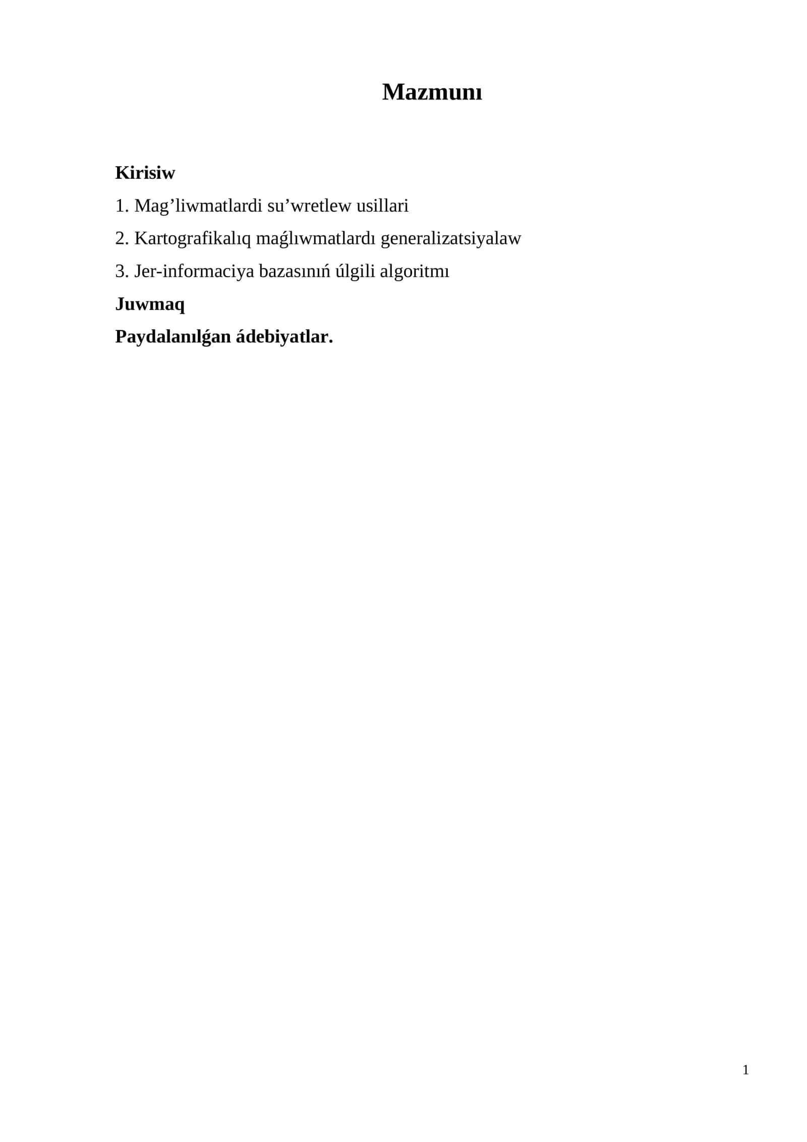 Geografiyalıq informaciya sisteması (GAT) 1