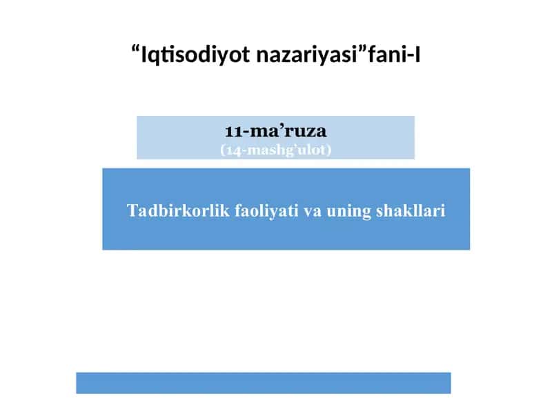 Iqtisodiyot nazariyasi 1