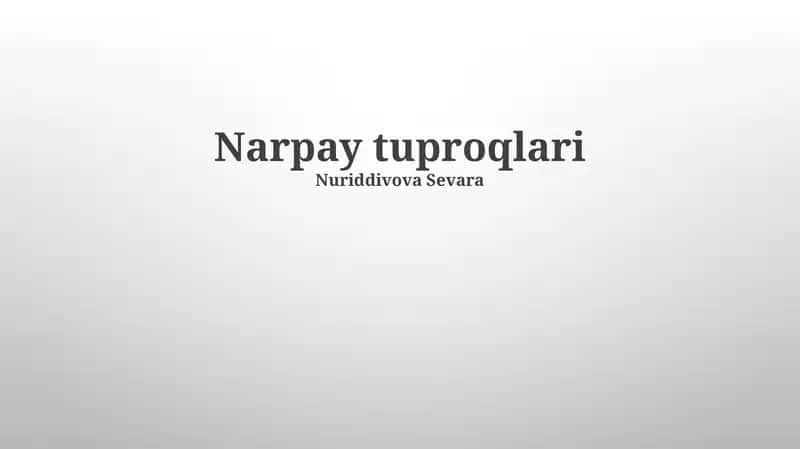 Narpay tuproqlari 1