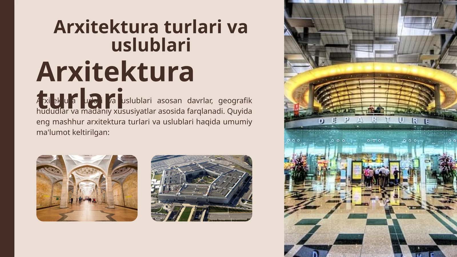 Arxitektura turlari va uslublari 1