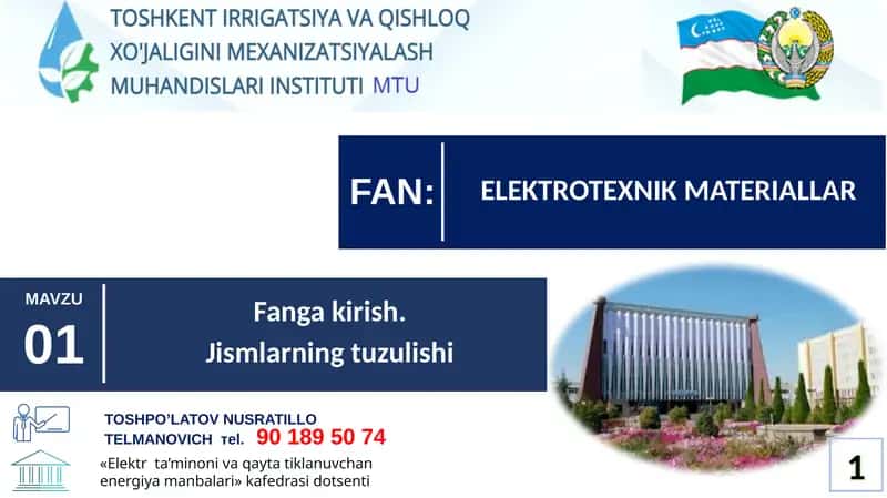 ELEKTROTEXNIK MATERIALLAR 1