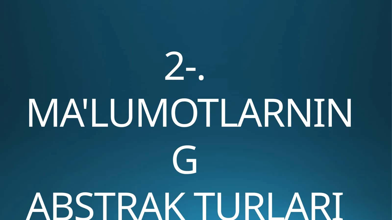 Ma'lumotlar Strukturasi 1