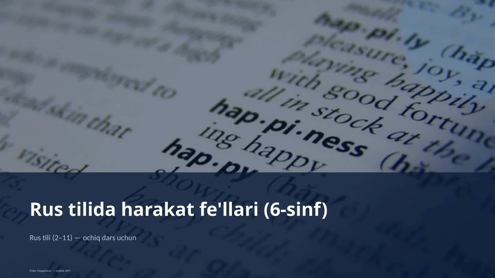 Rus tilida harakat fe'llari (6-sinf) 1