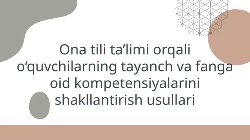 Ona tili ta’limi 1