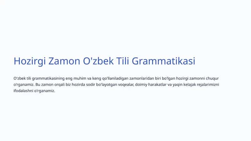 Hozirgi Zamon O'zbek Tili Grammatikasi 1