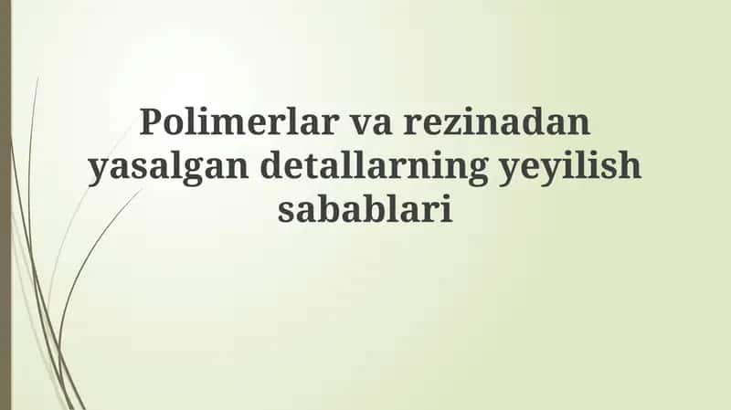 Eski shakllanishning asosiy turlari 1