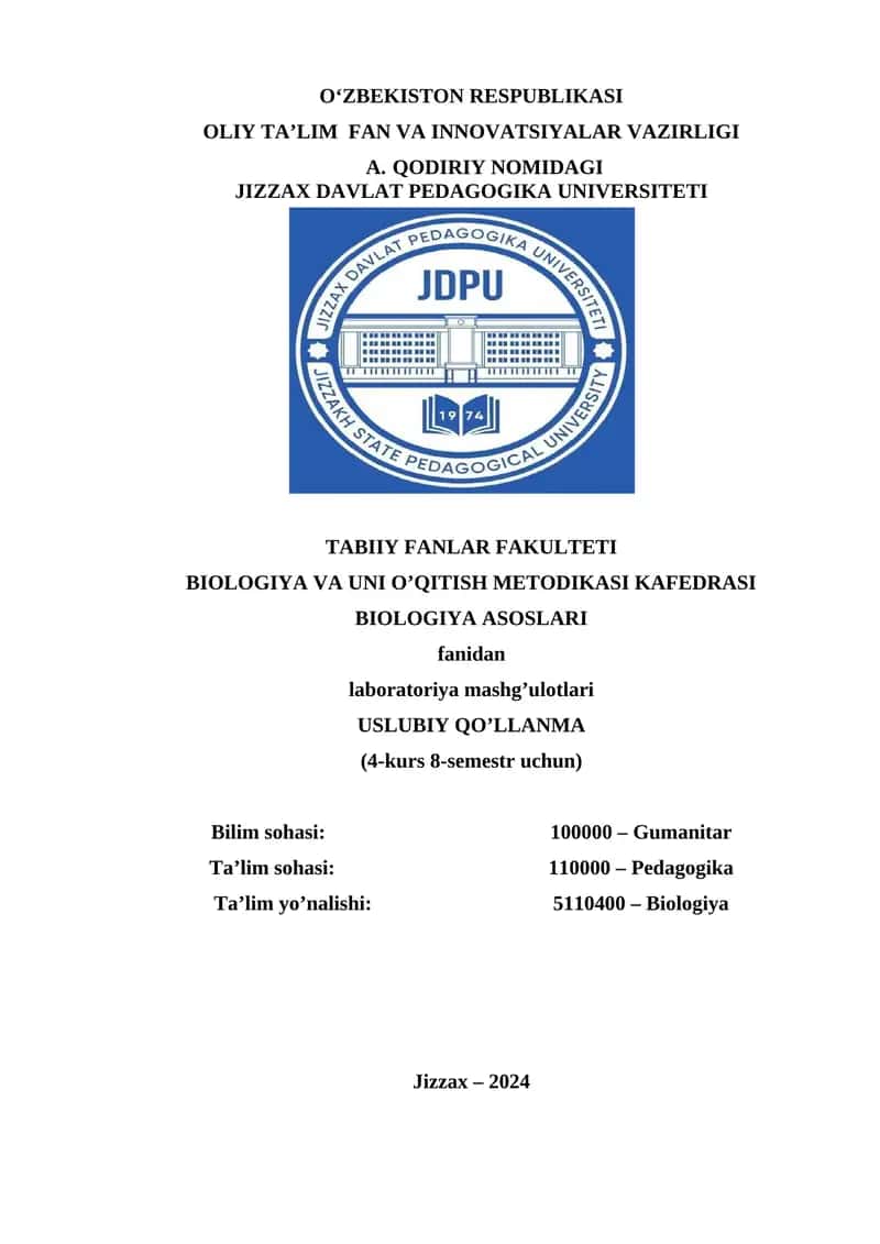 BIOLOGIYA ASOSLARI 1