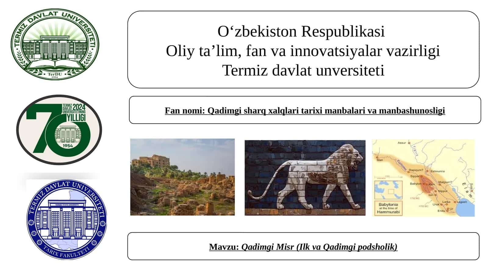 Qadimgi Misr (Ilk va Qadimgi podsholik) 1