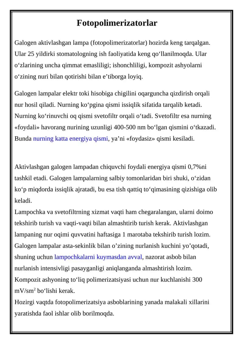 Fotopolimerizatorlar 1
