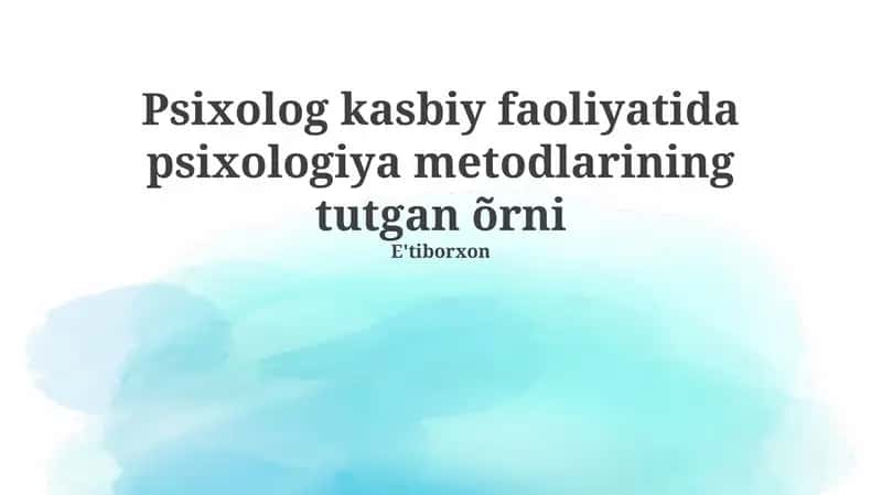 Psixologik usullar 1