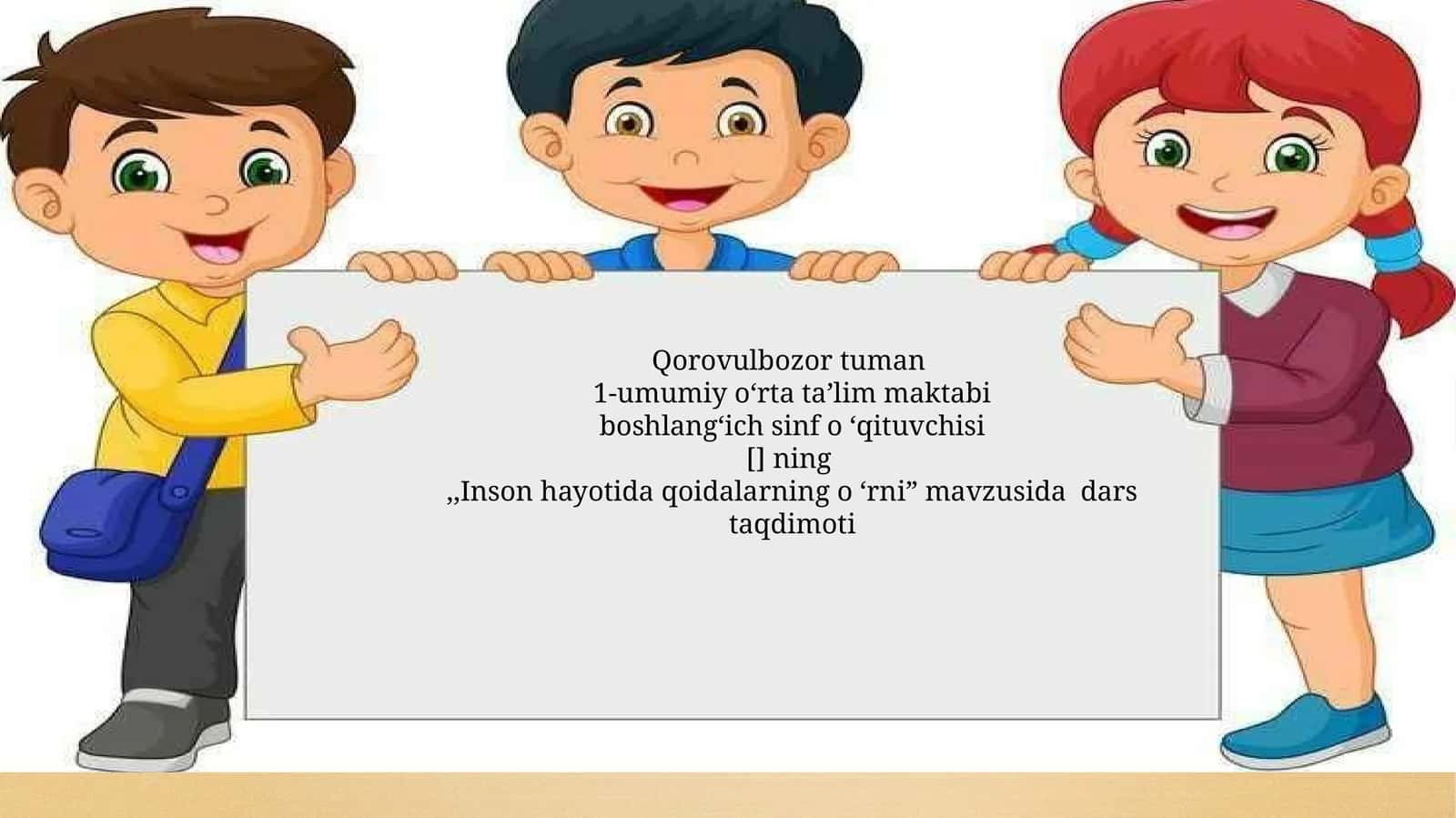 Inson hayotida qoidalarning o‘rni dars taqdimoti 1