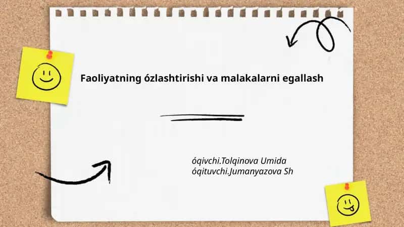 Faoliyatning ózlashtirishi va malakalarni egallash 1
