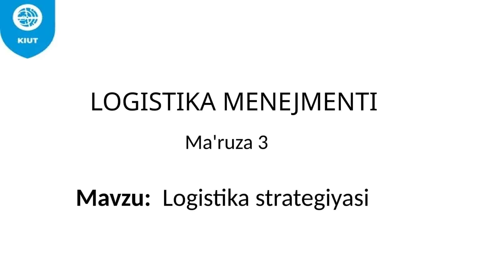 LOGISTIKA MENEJMENTI 1