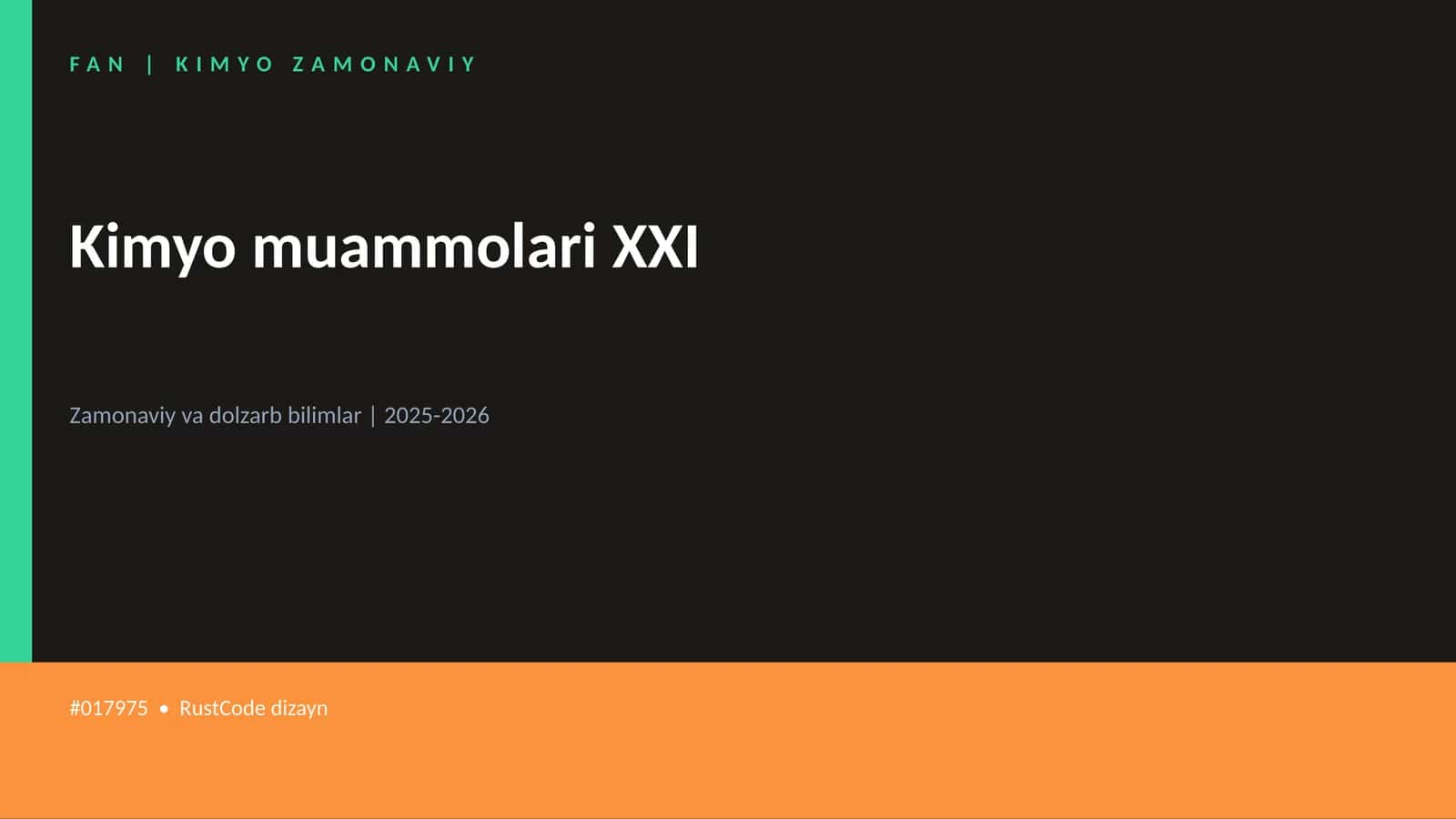 Kimyo muammolari XXI 1
