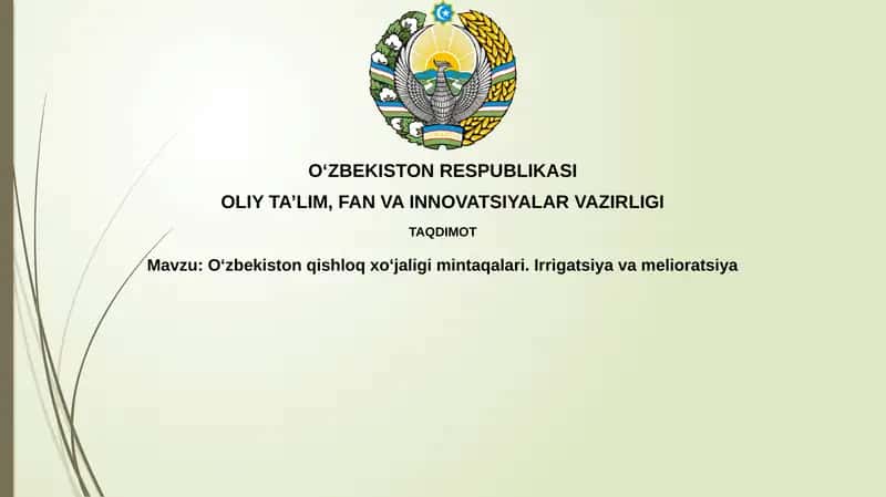 O'zbekistоn qishloq xo'jaligi mintaqalari 1