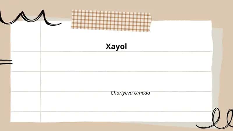 Xayol va Tafakkur 1