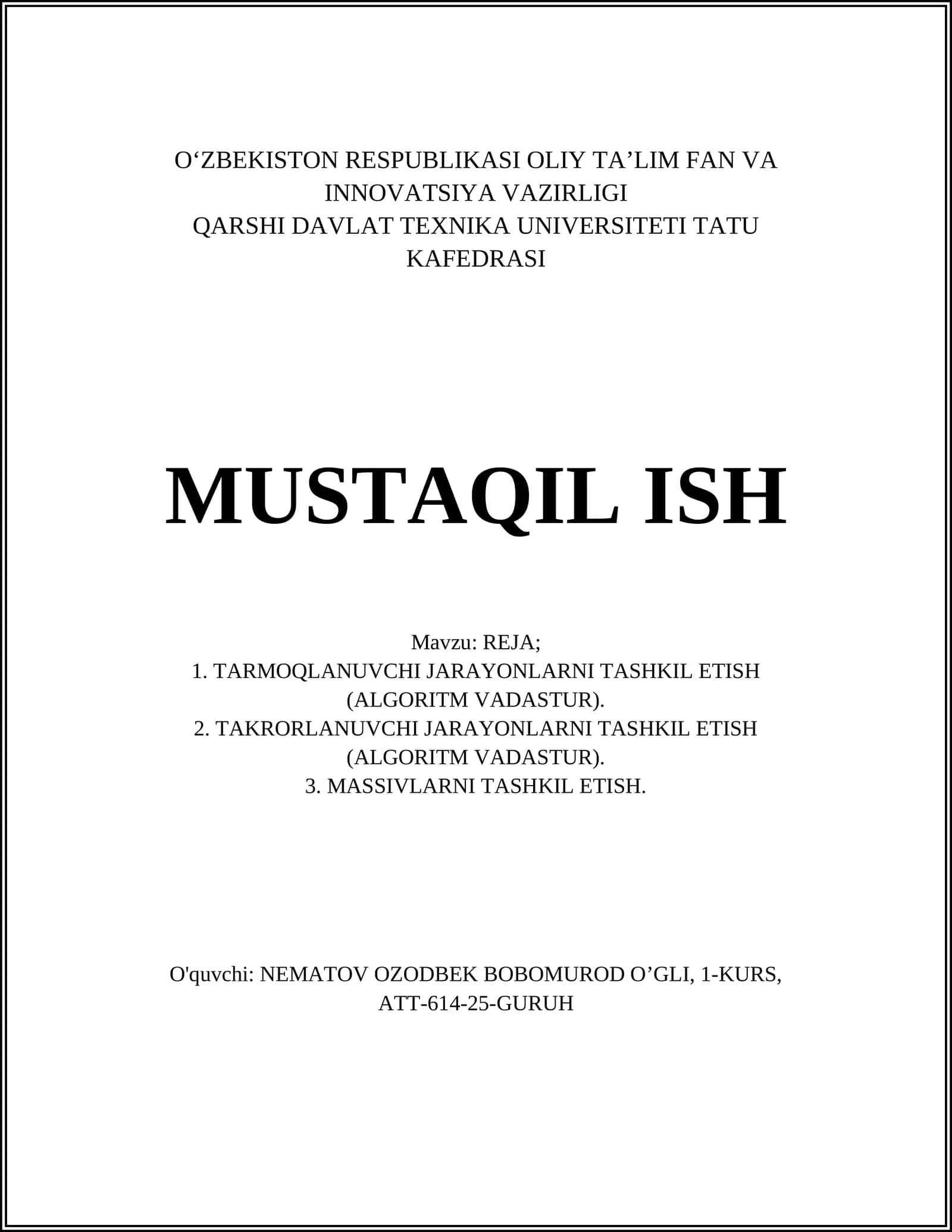IF va IF-ELSE strukturalari: sintaksis va misollar 1