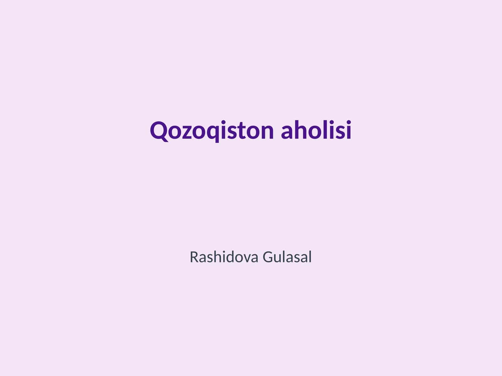 Qozoqiston aholisi 1