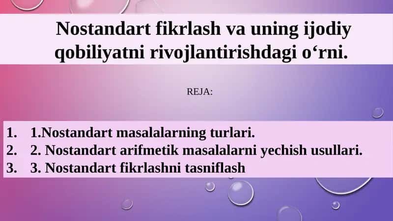 Nostandart masalalar 1