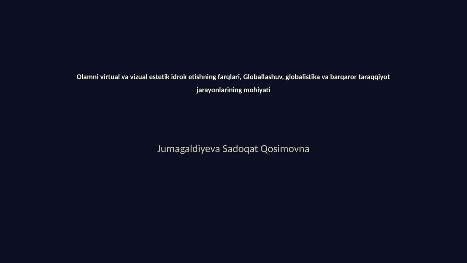 Virtual va vizual estetik idrok 1