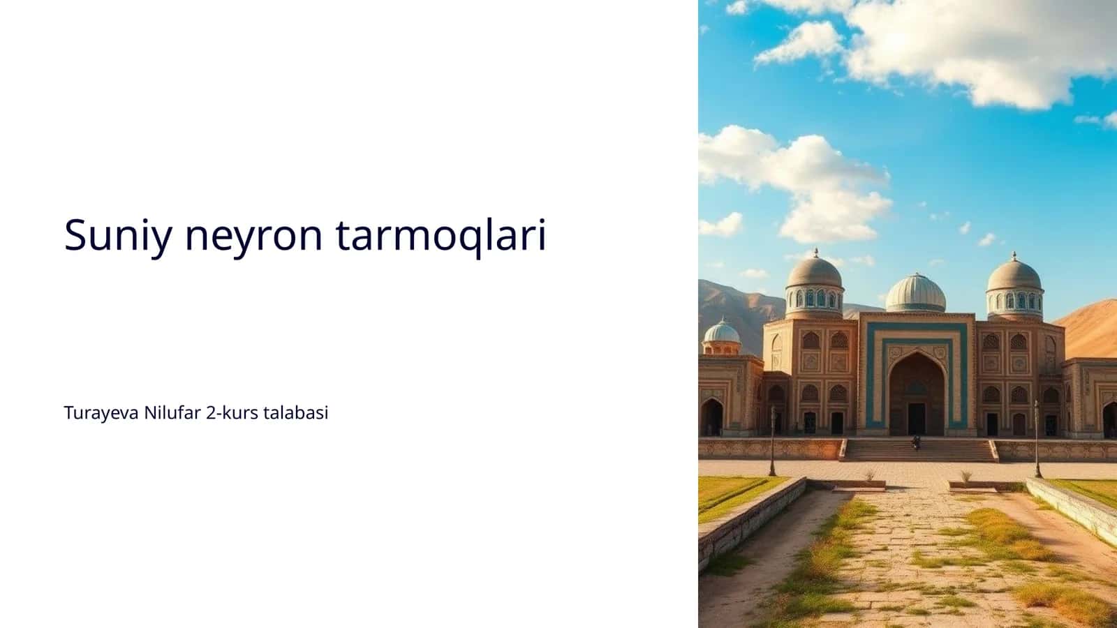 Suniy neyron tarmoqlari 1