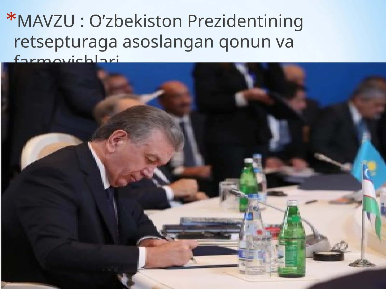 O’zbekiston Prezidentining retseptura asoslangan qonun va farmoyishlari 1