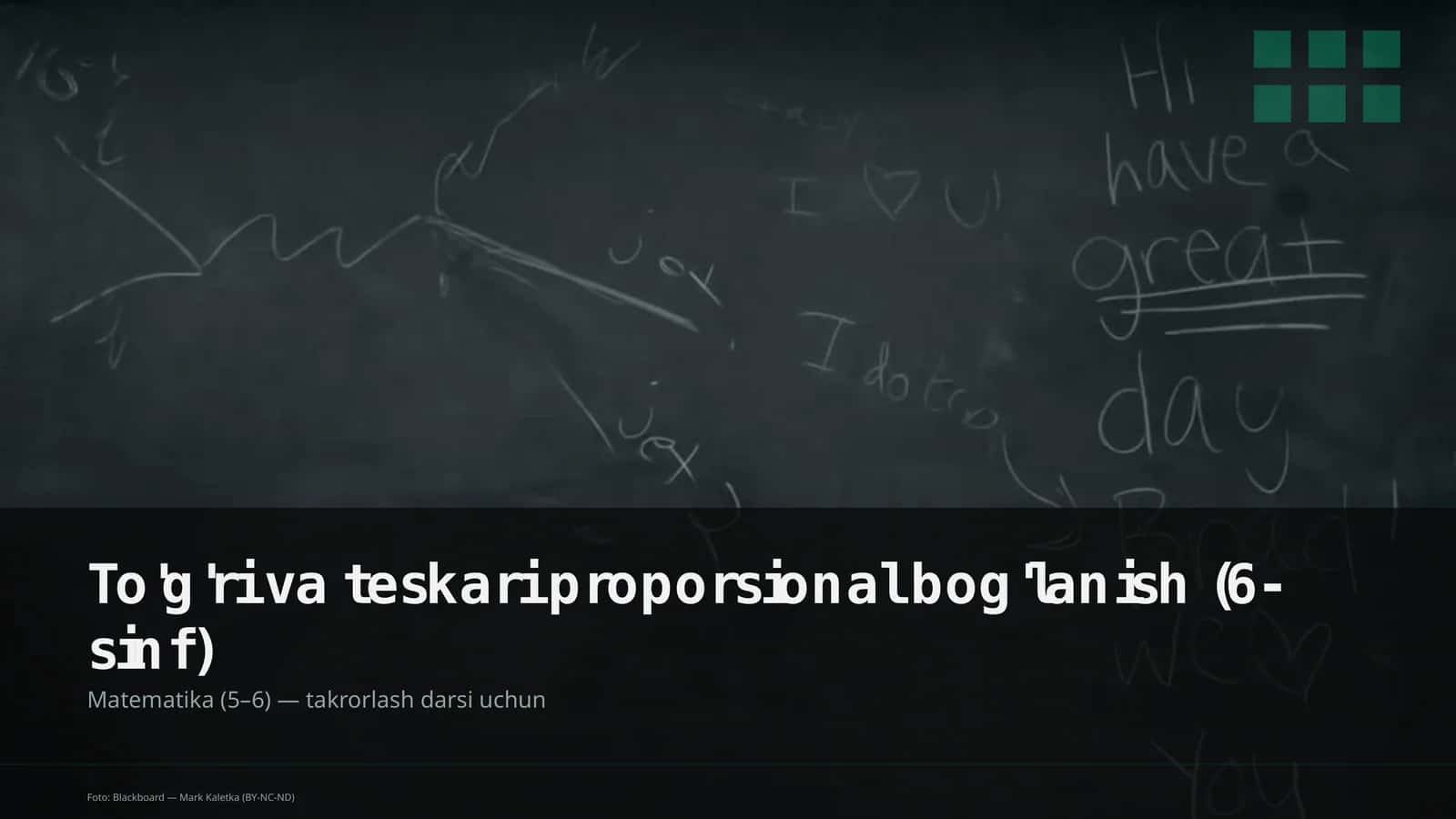 To'g'ri va teskari proporsional bog'lanish (6-sinf) 1