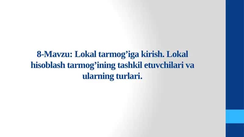 Lokal tarmoqga kirish 1