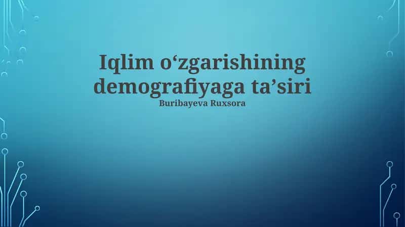 Iqlim oʻzgarishining demografiyaga taʼsiri 1
