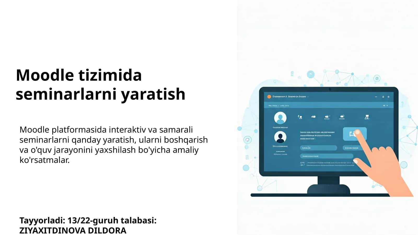 Moodle tizimida seminarlarni yaratish 1