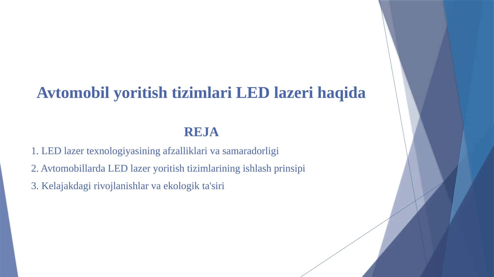 Avtomobil yoritish tizimlari LED lazeri haqida 1