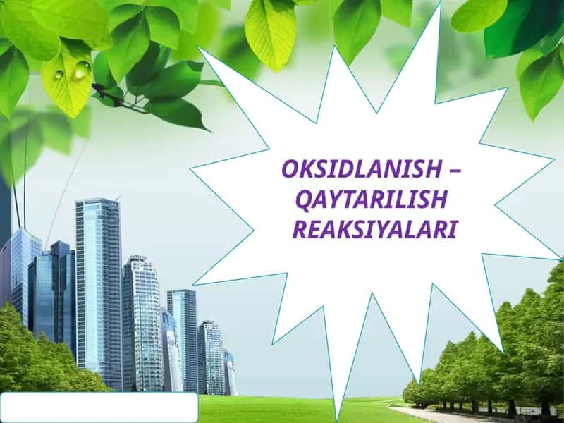 Oksidlanish–Qaytarilishreaksiyalari 1