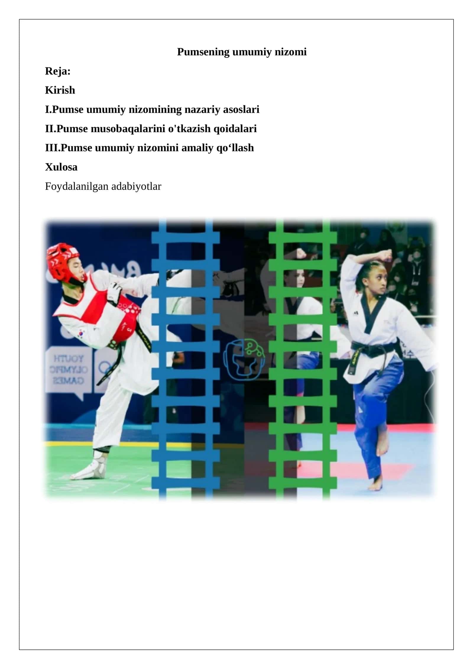 Pumsening umumiy nizomi taekvondo 1